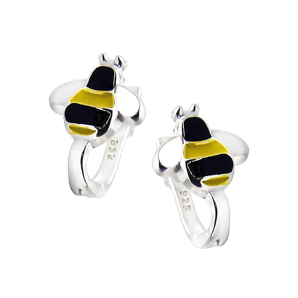 SREBRNE KOLCZYKI DZIEWCZYNKI PSZCZÓŁKI PSZCZOŁY Kolczyki dziecięce - pszczółki