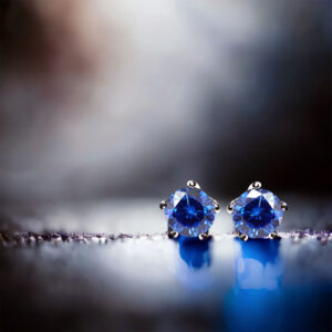 Kolczyki z szafirową cyrkonią 8 mm