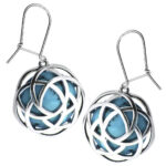 Kolczyki plecionki kółka z turkusem