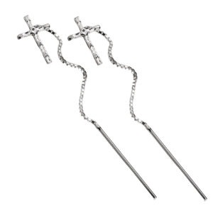 Kolczyki przekładane z krzyżykiem