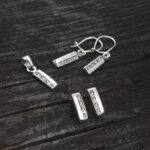 Wiszące kolczyki - prostokąty z cyrkoniami