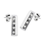 Wiszące kolczyki - prostokąty z cyrkoniami