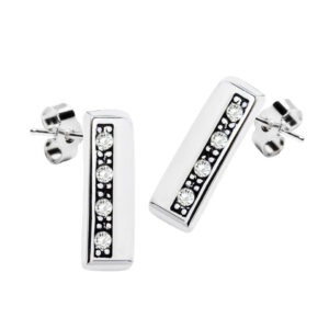 Wiszące kolczyki - prostokąty z cyrkoniami