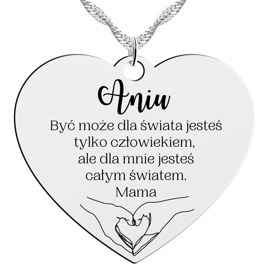 ZŁOTY NASZYJNIK SERCE DLA CÓRKI NIEJ PREZENT 925