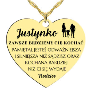 Naszyjnik złocony - Zawsze będziemy Cię kochać