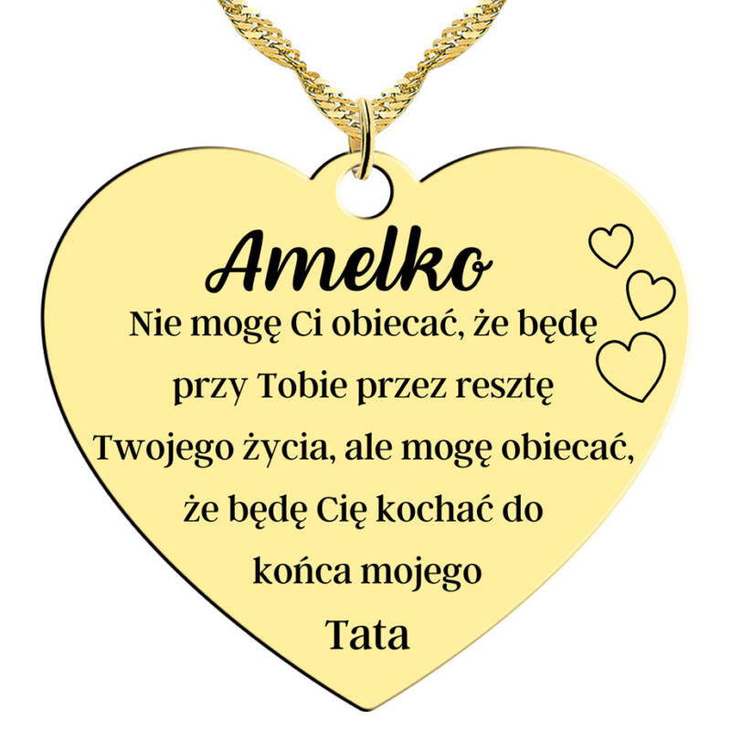 Naszyjnik pozłacany - Nie mogę Ci obiecać