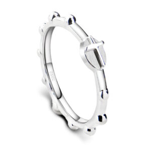 Srebrny różaniec na palec