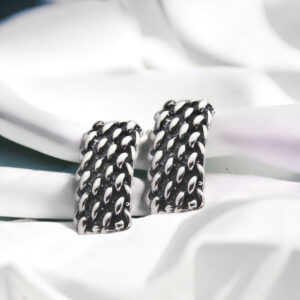 Kolczyki prostokątne plecionki