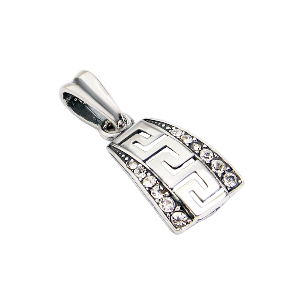 SREBRNY WISIOREK AŻUROWY GRECJA GRECKI DROGA 925 Wisiorek droga grecka z cyrkoniami