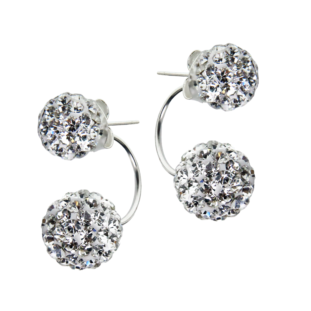 SREBRNE KOLCZYKI ZA UCHO KULKI SWAROVSKIEGO 925