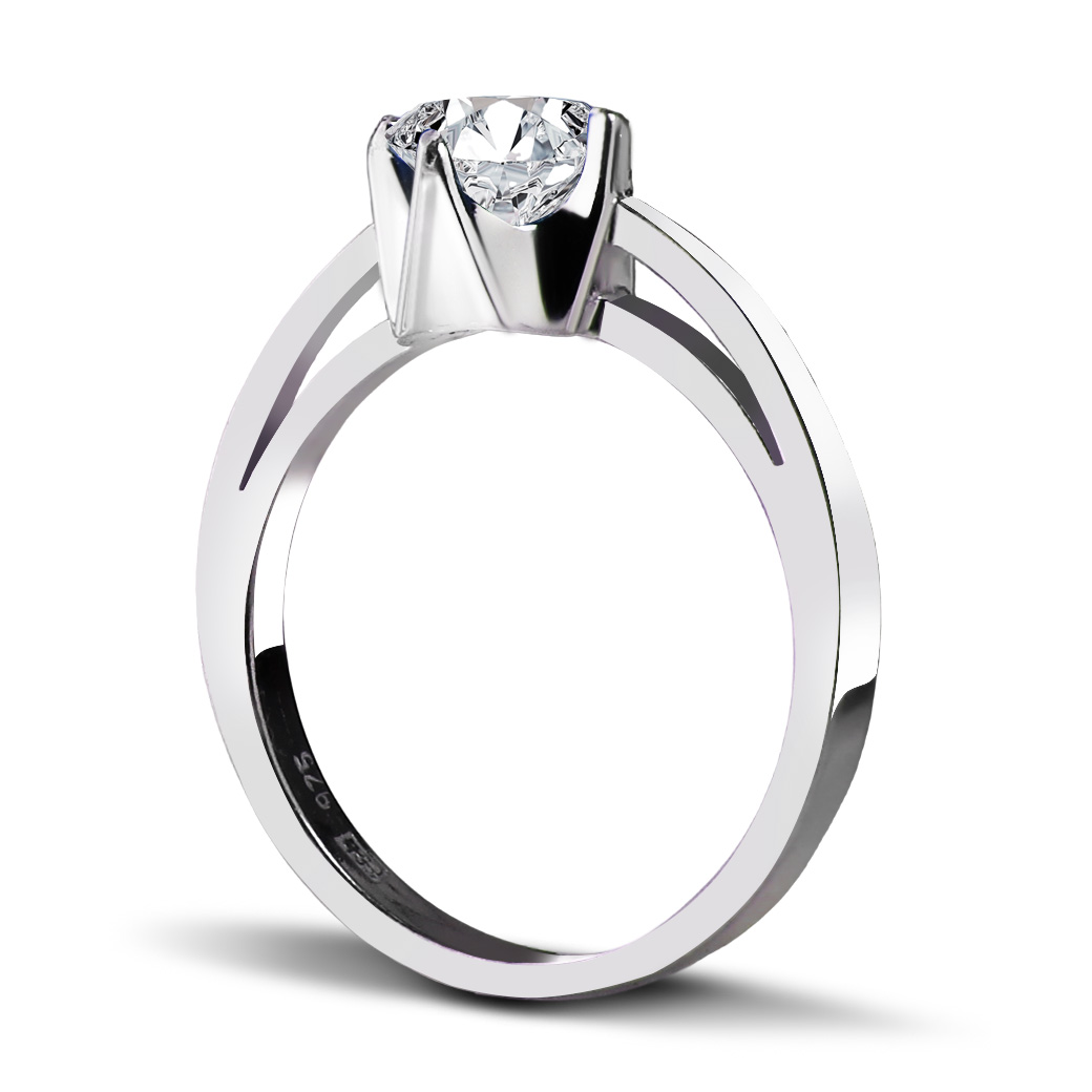 SREBRNY PIERŚCIONEK ZARĘCZYNOWY Z KAMIENIEM SREBRO