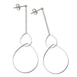 KOLCZYKI DŁUGIE WISZĄCE ŁAŃCUSZKAMI MODNE SREBRNE