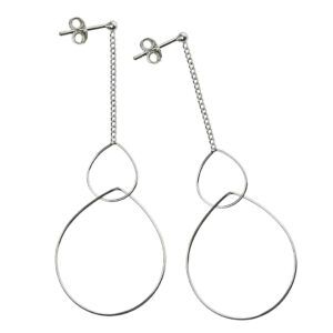 KOLCZYKI DŁUGIE WISZĄCE ŁAŃCUSZKAMI MODNE SREBRNE