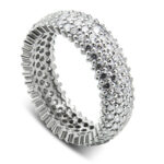 Szeroka obrączka 4-rzędowa z cyrkoniami