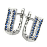 Kolczyki z pasem greckim i szafirowymi cyrkoniami