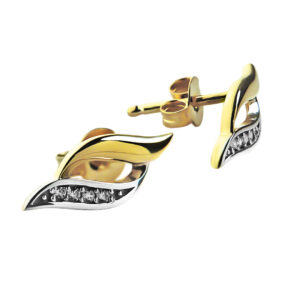 Kolczyki łezki z cyrkoniami ze złota próby 333